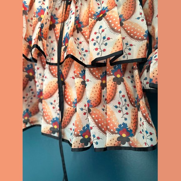 $5200 New Etro 2023 Apricot Print Ruffle Runway Mini Dress. - Picture 10 of 15